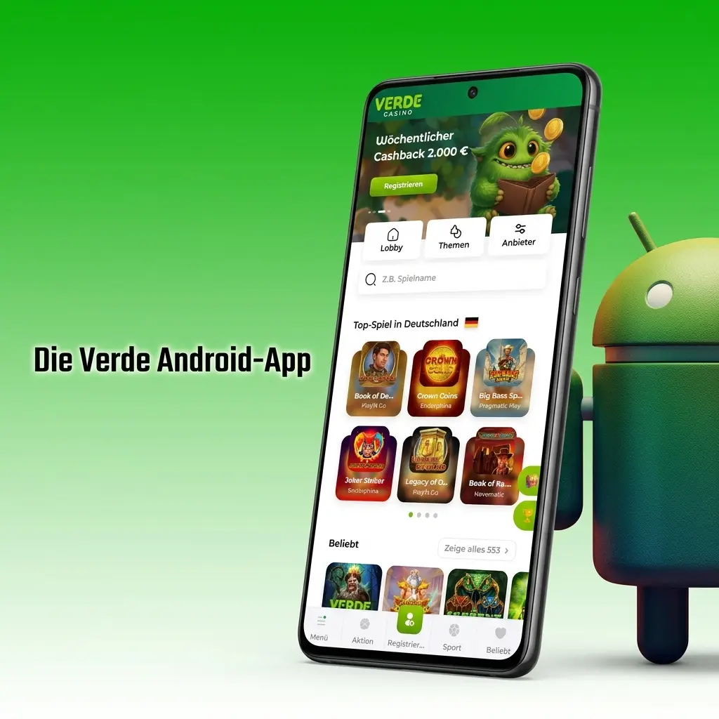 Verde Android-App – Mobiles Sportwetten und Casino-Spiele kostenlos überall verfügbar