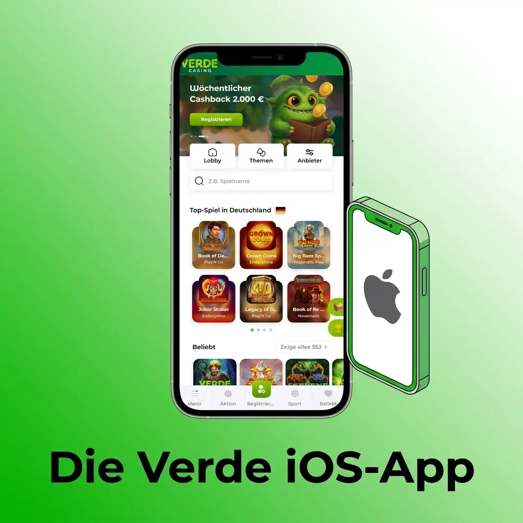 Verde iOS-App für iPhone und iPad mit Sportwetten, Casino und Touch ID-Unterstützung
