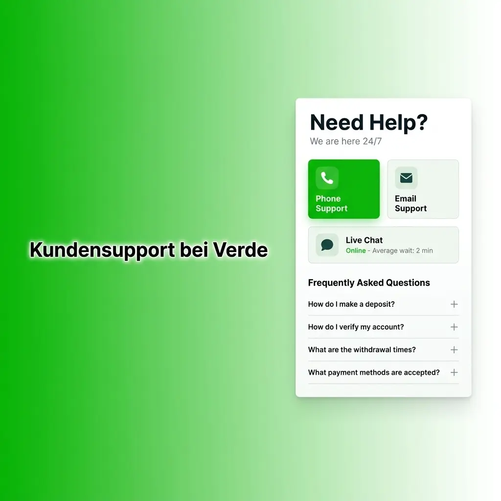 Verde Casino Kundensupport: Live-Chat, E-Mail und FAQ für deutsche Spieler rund um die Uhr verfügbar