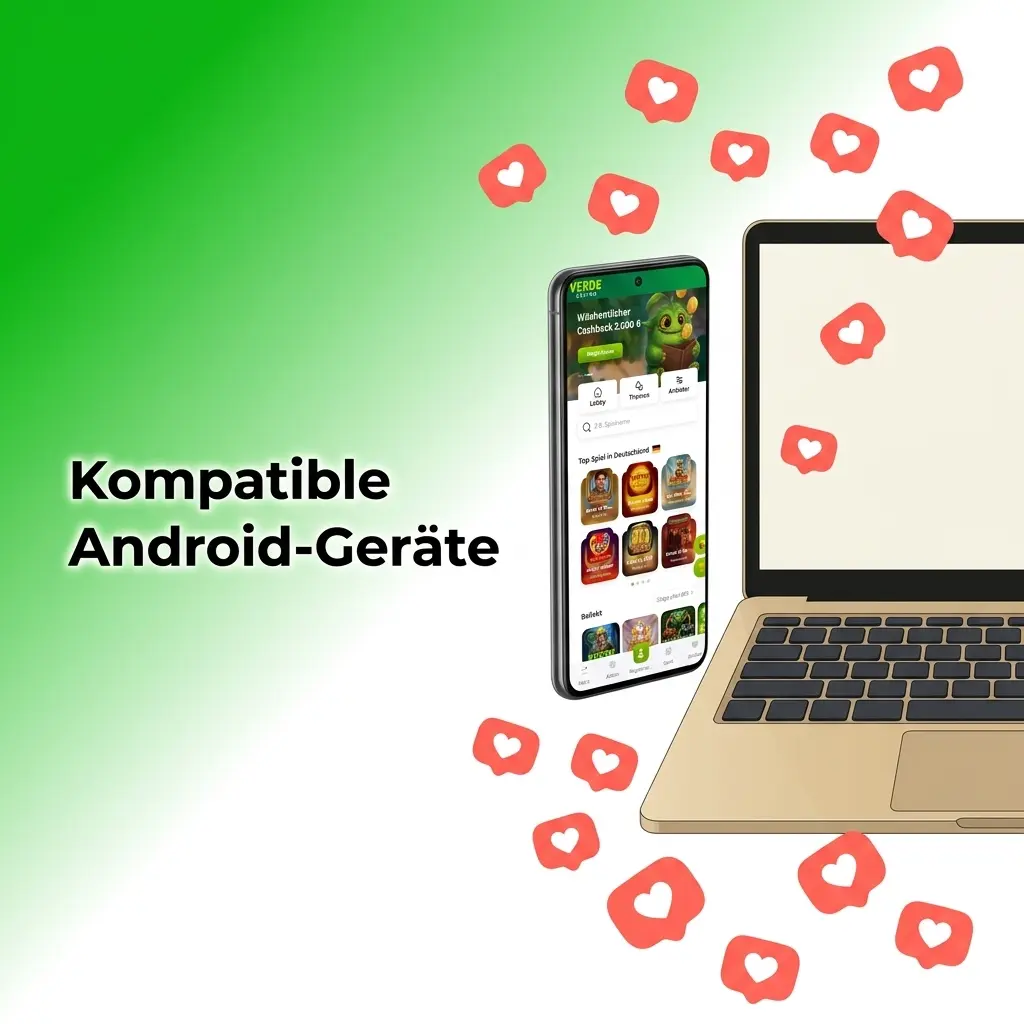 Liste kompatibler Android-Smartphones für die Verde-App, darunter Samsung, Xiaomi, Google Pixel und weitere Modelle