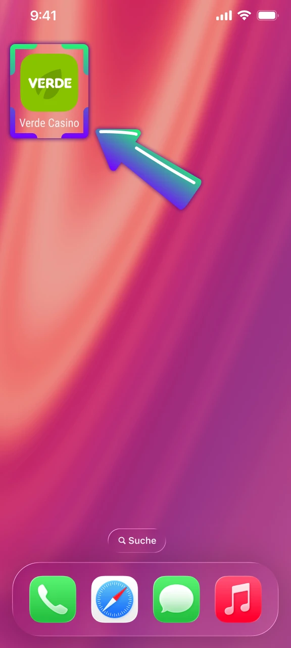 Öffne die Verde Casino iOS-App und starte sofort dein Spiel.