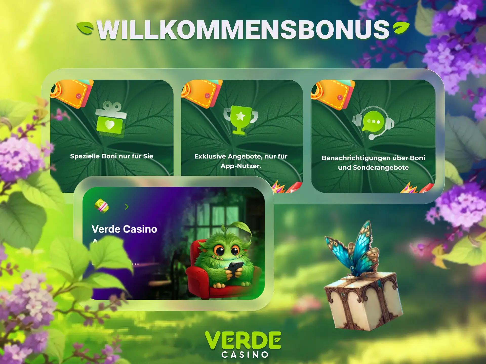 Sichere dir den Verde Casino Willkommensbonus nach der Registrierung.