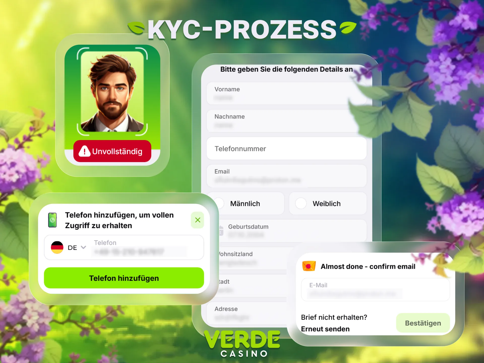 Schließen Sie die Verde Casino KYC-Verifizierung ab und sichern Sie Ihr Benutzerkonto.