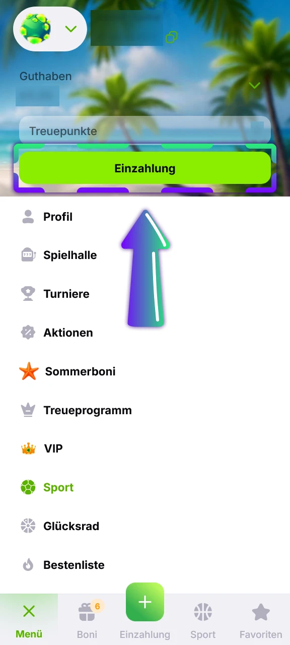 Erste Einzahlung nach der Verde Casino Registrierung tätigen und loslegen.