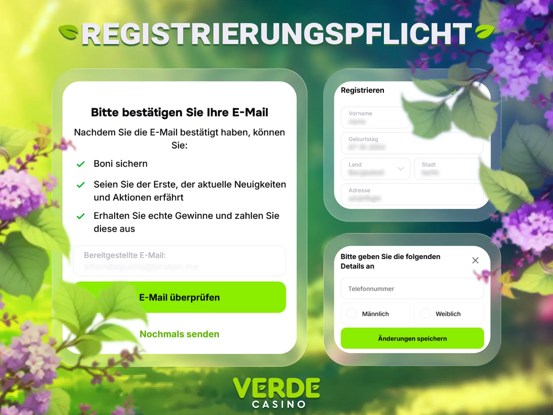 Erfüllen Sie die Voraussetzungen für die Verde Casino Registrierung und erstellen Sie Ihr Konto.