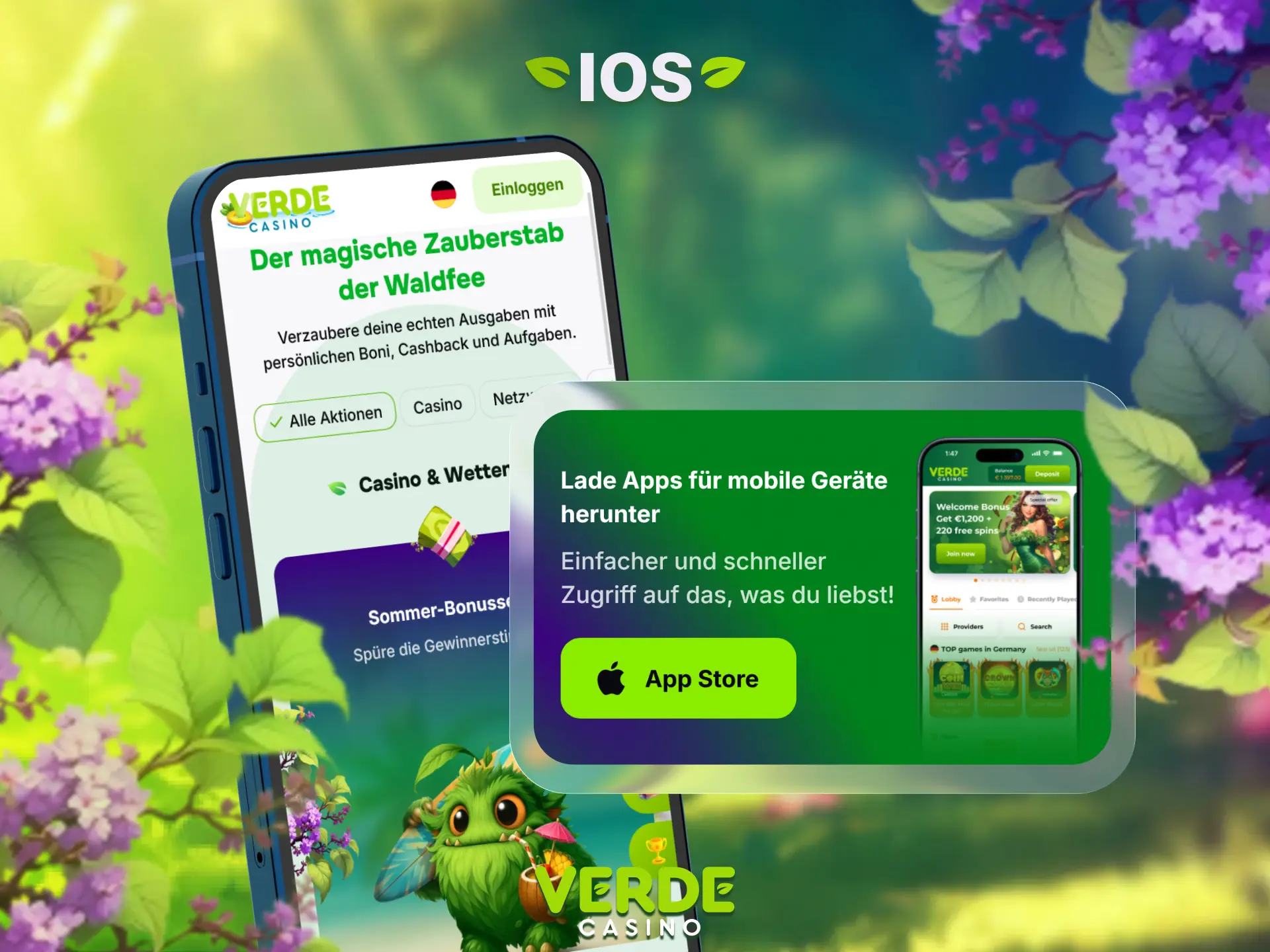 Installieren Sie Verde Casino auf iOS und genießen Sie mobile Sportwetten.