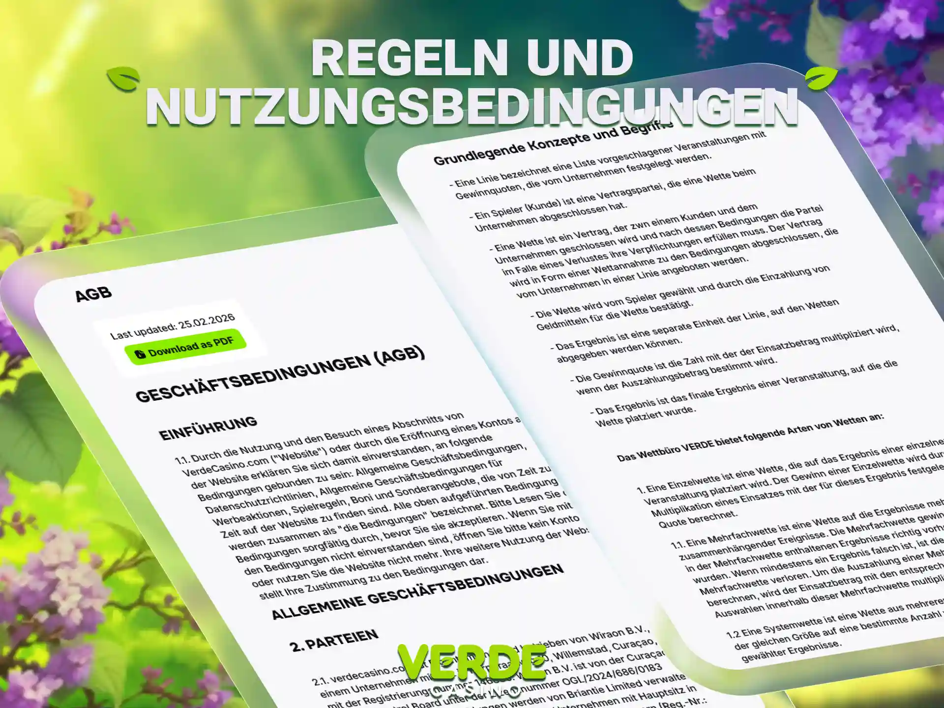 Lesen Sie die Regeln für sichere Sportwetten bei Verde Casino aufmerksam durch.