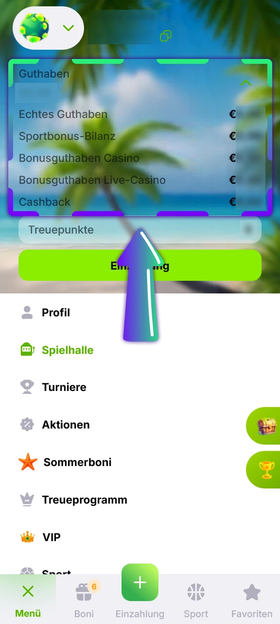 Überprüfe dein aktualisiertes Verde Casino Guthaben nach der erfolgreichen Einzahlung.