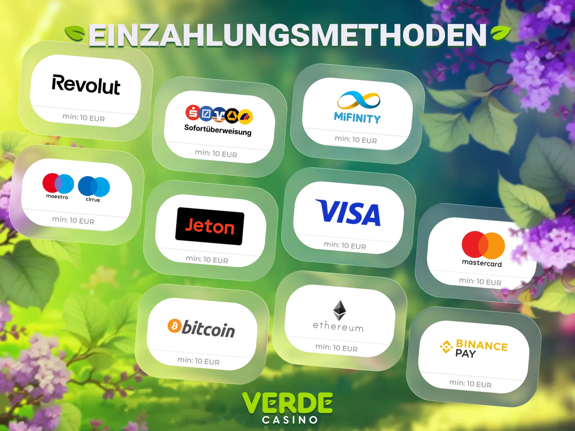 Wähle die beste Zahlungsmethode bei Verde Casino für schnelle Transaktionen.